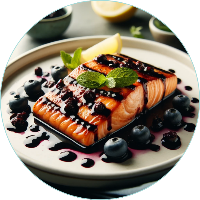 Alaska Salmon with Blueberry Glaze